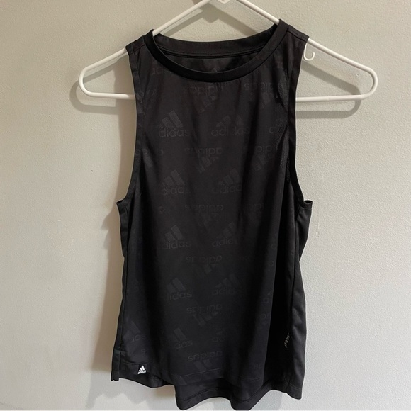 Adidas Running Tank Top Black 2XS Holographic Style Logo Reflective Back Women’s - Picture 2 of 11